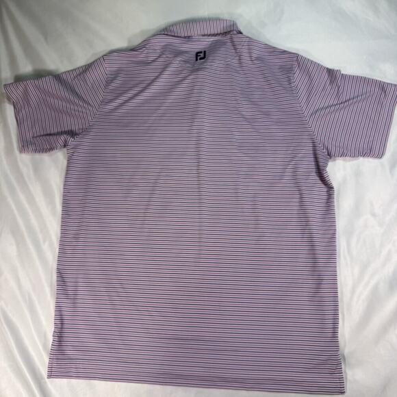 FootJoy Polo Mens XL Purple Pink Striped Short Sleeve Casual Golf Shirt Adult - Picture 6 of 6